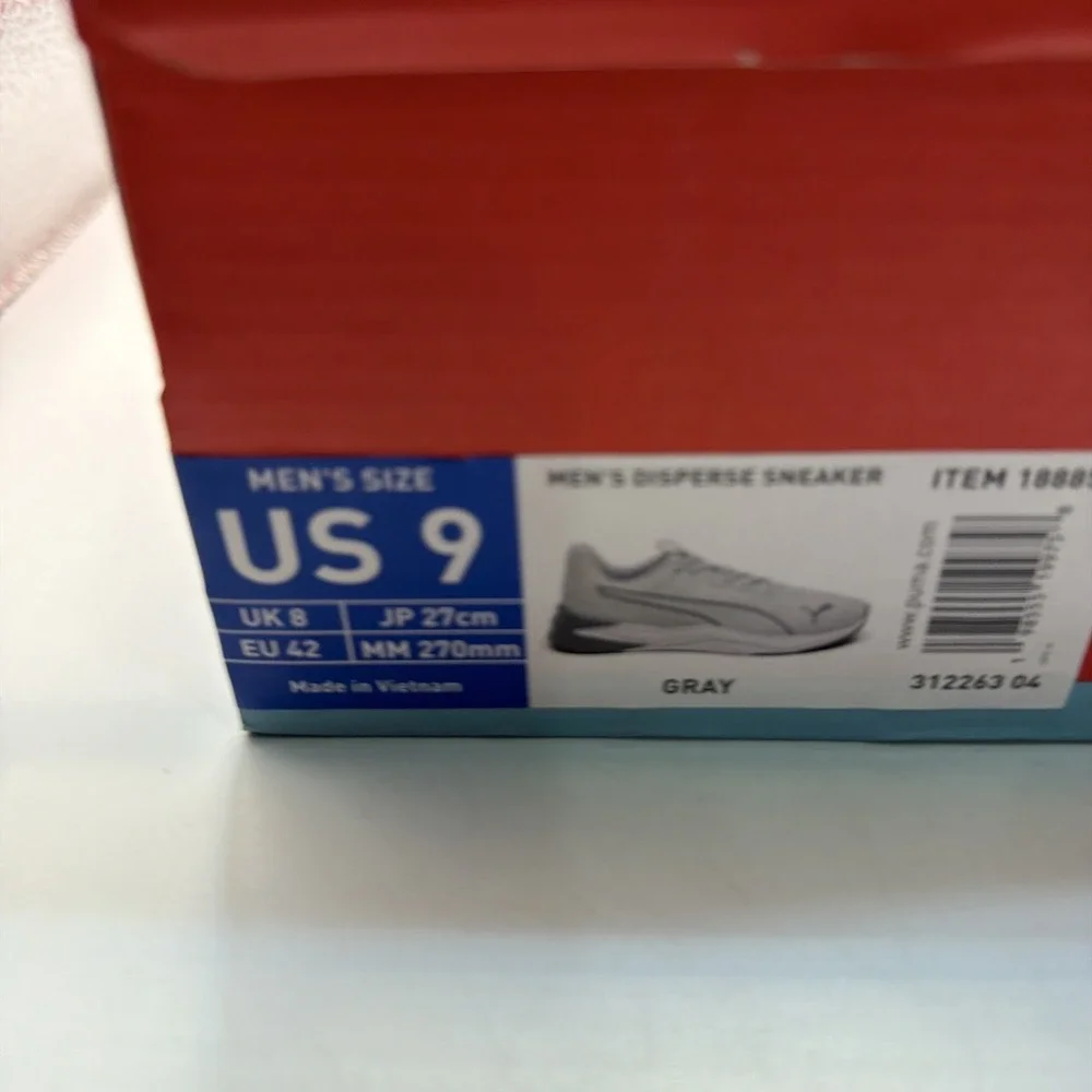 NIB PUMA Men's Disperse Sneaker Gray Soft Foam+ Optimal‎ Comfort. Size 9